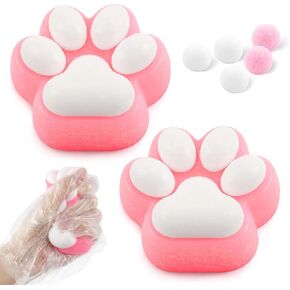 2 حزمة Cat Paw Squishies تململ ألعاب للأطفال ، ألعاب حسية لزجة لزجة لتوحد التوحد ، ADHD وتخفيف الإجهاد ، حشوات تخزين عيد الميلاد للأطفال هدية عيد ميلاد للأطفال والبنات