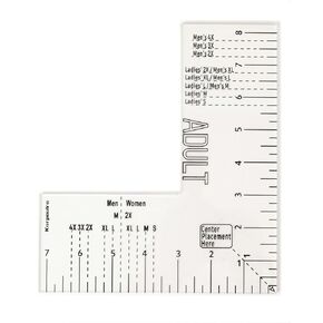 Tshirt Ruler Guide for Vinyl Alignment - Left Chest, T Shirt Ruler Alignment Tool Placement for Embroidery Heat Press and Cricut (Adult Men and Women)