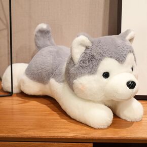 GracesDawn Stuffed Animals-Dog 11.8",Super Soft Husky Doll, Cartoon Cute Dog Plush Toys, Ideal Gift for Kids! (Grey)