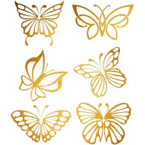 420PCS Gold Butterfly Stickers, Gold Foil Butterfly Envelope Seals Gift Stickers, Clear Butterfly Envelope Seals Self Adhesive Stickers for Wedding Crafting Gift Wrapping Baby Shower, 1.4 Inches