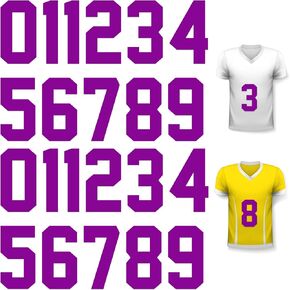 Zonon 22 Pieces Iron on Numbers T Shirt Heat Transfer 0 to 9 Jersey Numbers for Team Uniform Sports (Purple,8 Inch)