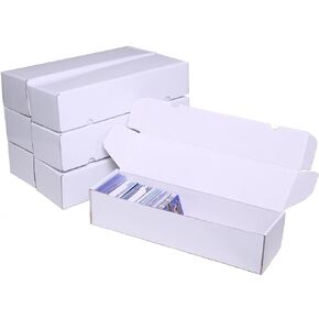 NUMINA 4 Pack 400 Card Storage Box, Heavy Duty Cardboard Organizer with Dividers for TCG, MTG, Sports & Trading Cards, Small Accessories