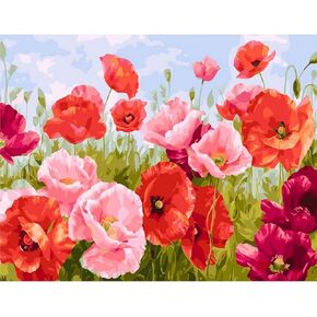 eGoodn Diamond Painting Kit for Adults Poppy Flowers 20x16 Inches Flower Diamond Art DIY Crafts Kit Full Drill Round Dot Gem Art for Beginners