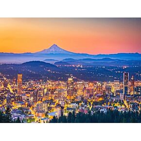 UPABLUNSO Diamond Painting Landscape Portland Oregon Skyline at Dusk Town Travel Twilight Urban for Adult Painting Kits Diamond Art for Home Wall Decor 12 x 16 inch