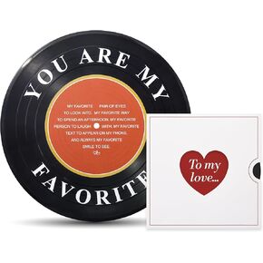 Crisky Anniversary Card with Simulated Vinyl Record and Stand for Him or Her, Valentine's Day Gift for Husband or Wife, Boyfriend or Girlfriend, To My love Card for Men and Women
