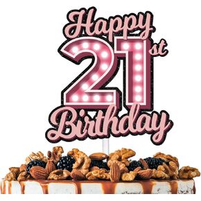 Pink Glitter Happy Birthday 39th Cake Topper Let’s Glow Crazy Party Theme Decoration Supplies Men Women Happy Birthday 39 Anniversary Party Decor Supplies in Kuwait