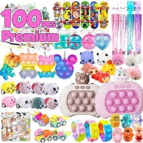 100 PCS Premium Party Favors for Kids 5-12,Assortment Party Toys,Goody Bag Fillers,Classroom Prizes,Treasure Box Stuffers,Birthday Gift Toy,Pinata Stuffers,Carnival Prizes for Boys and Girls