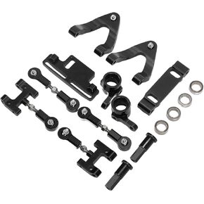 RC Upper Lower Arm Steering Cup Set, Metal Upper Lower Swing Arm Steering Cup Set for WPL D12 RC Car(Black)