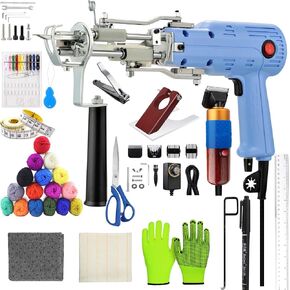 Tufting Kit, Rug Making Gun, Rug Tufting Kit, Rug Making Kit, Tufting Gun with Carpet Trimmer, Tufting Gun Starter Kit for Beginners with 16-Color Yarn Rolls, Tufting & Backing Cloth