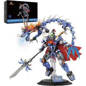 JMBricklayer Mechanical Dragon Building Set for Adults 70141, Dragon Teng Four Seas - Ying Long Building Blocks Model with Display Stand, Gift Idea for Collectors Kids and Adults