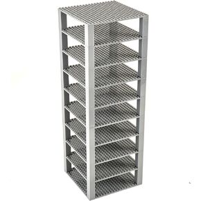 Strictly Briks Compatible with Lego Classic Stackable Baseplates, Building Briks for Towers, Shelves, and More, Compatible with All Major Brands, Light Gray, 10 Base Plates & 40 Stackers, 6x6 Inches