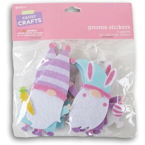 Easter Gnome Felt Stickers for Crafts, Scrapbooking, and More - 6 Piece