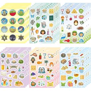 575 Pcs Passover Stickers for Kids Pesach Passover Decorations Gifts for Seder Ten Plagues
