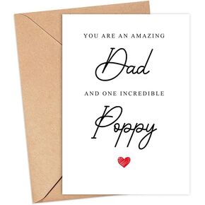 Emily gift You Are An Amazing Dad And One Incredible Poppy Card - Father's Day Birthday Any Occasion For Poppy - Happy Father's Day Card From Kid - Poppy Birthday Card