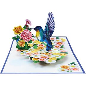 Airpark Hummingbird Pop Up Birthday Card, Birthday Cards for Women, 3D Popup Greeting Card, Pop Up Cards with Envelope, Mother's Day, Father's Day, Valentine's Day, Anniversary Card, Christmas Cards