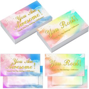 200 Pieces You Are Awesome Cards Colorful Thank You For Making a Difference Cards Thank You Note Cards Appreciation Insert Greeting Card for Staff Teacher Employee Doctor Volunteer