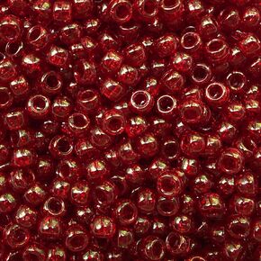 Pony Beads Red Garnet Glitter Sparkle Crow Beads Made in USA 6x9mm Large Hole