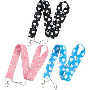 NEWEST 3 Pack Nurse Lanyards for ID Badges, Cute Tooth Lanyard Neck Lanyard for Keys and Accessories for Nurse Doctor Student