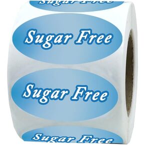 1.75x1 Inch Oval Sugar Free Labels,Food Warning Label Stickers for Food Package,200 Pcs