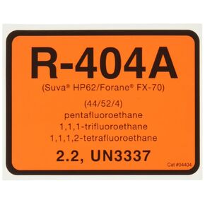 Diversitech R-404A Color Coded Refrigerant ID Label (04404)
