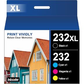 232XL Ink Cartridges Remanufactured Replacement for Epson 232XL Ink Cartridges Combo Pack for Epson 232 232XL 232 XL T232 to use with Epson XP-4205 XP-4200 Workforce WF-2930 WF-2950 Printer (4 Pack)