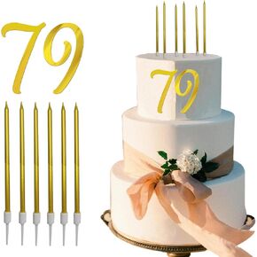 8 PCS Birthday Candles Cake Toppers Gold Glitter Happy Birthday Cake Toppers 49th Birthday Cupcake Toppers 49st Birthday Decorations for Boys Girls Women Men Wedding Anniversary Party Favors