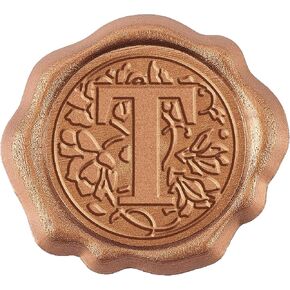 CRASPIRE Adhesive Wax Seal Stickers Initial 25Pk Floral Self- Adhesive Wax Seals Gold Decorative Stamp Stickers Envelope Stickers for Wedding Invitation Christmas Xmas Halloween-Letter T Alphabet