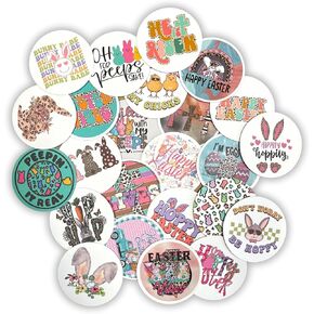 Easter Round Cardstock Freshie Cut Out Circles 2.5" | 24 pk Mixed | Bunny Peeple He is Risen Holiday Designs for Silicone Molds Circle for Resurrection Day Car Freshie
