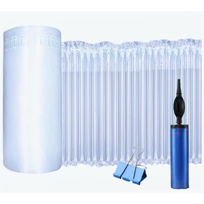 Bubble Cushioning wrap Roll Packing - 15.8inch x 164feet Inflatable Packing Material, Large Bubble Roll Wrap with Free Pump, Large air Pillow for heavy duty Bottle Protector, Shipping Supplies