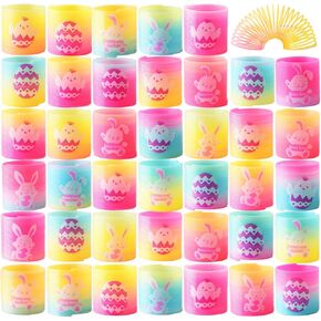 40PCS Easter Magic Spring Toys for Easter Basket Stuffers for Boys Girls, Fidget Stress Mini Coil Spring Toys Easter Eggs Fillers for Kids, Non Candy Easter Party Favors Classroom Prizes