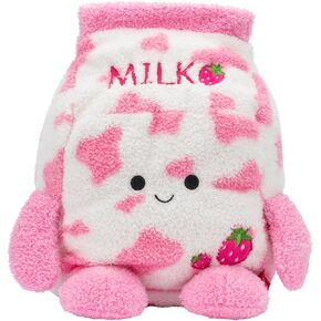 BumBumz 12-inch Plush - Sunday Strawberry Milk Collectible Stuffed Toy - BreakfastBumz Series