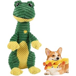 Indestructible Frog Dog Toy - Plush Squeaky Toy for Heavy Chewers, Teething Puppy & Medium Dogs | Ultra-Soft Cuddle Buddy with Built-in Squeaker (Frog)