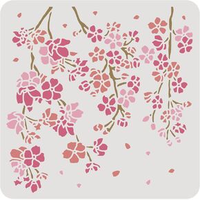 BENECREAT 2Pcs Wildflower Stencils, 12x12inch Tall Flower Weeds Tree Plants PET Painting Templates Drawing Stencils for Scrapbooking, Floor Furniture, Wall Art
