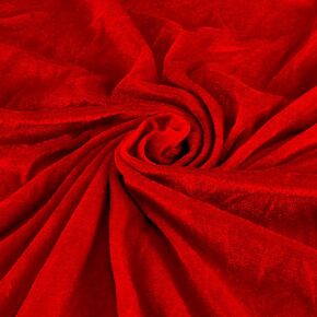 JAPCHET 10 Yards x 65 Inch Red Velvet Fabric, Stretch Velvet Fabric by The Yard, Stain Resistant Fabric for Upholstery, Costumes, Crafting, Sewing, Home Decoration, Curtains
