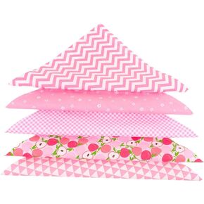 Stobok 5pcs Precut Cotton Fabric Squares Fabric Bundles Cute Quilting Sewing Floral Precut Sheets Plaid Fruit Pattern Fabric Patchwork for Sewing Crafting