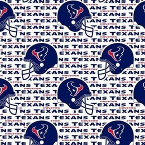 Houston Texans Cotton Fabric - NFL Team Logo Cotton Fabric by The Yard, Fat Quarter, Half Yard, 1 Yard, 2 Yard Cuts