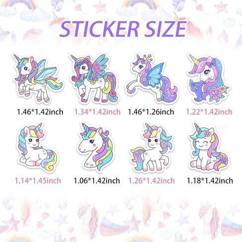 Unicorn Sticker Roll Cartoon DIY Craft Reward Incentives Stickers Envelope Seals Cute Animal Office Supplies Birthday Party Favor Gift Self Adhesive Labels 500 Pcs in Saudi Arabia