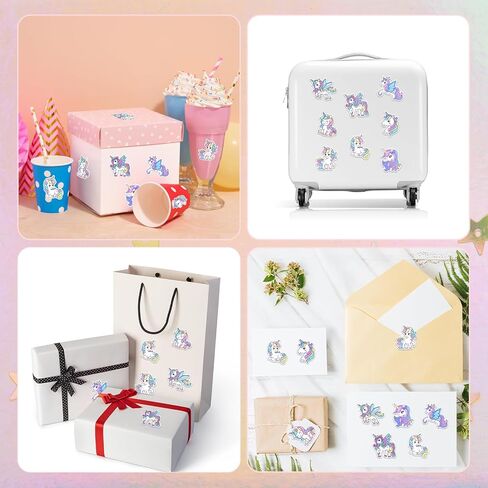 Unicorn Sticker Roll Cartoon DIY Craft Reward Incentives Stickers Envelope Seals Cute Animal Office Supplies Birthday Party Favor Gift Self Adhesive Labels 500 Pcs in Saudi Arabia
