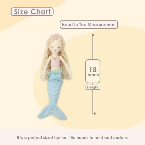 MON AMI Kaia The Mermaid Doll – 14", Plush Mermaid Gifts for Girls, Use as Toy or Nursery Room Décor for Kids of All Ages in Saudi Arabia