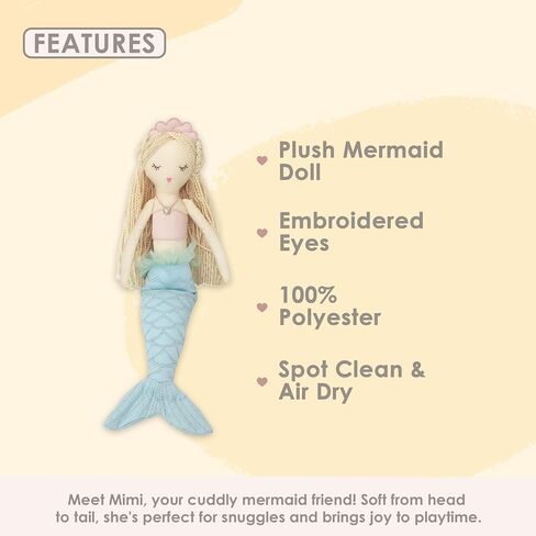 MON AMI Kaia The Mermaid Doll – 14", Plush Mermaid Gifts for Girls, Use as Toy or Nursery Room Décor for Kids of All Ages in Saudi Arabia
