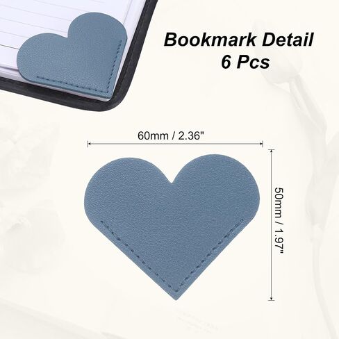 uxcell 6Pcs Leather Heart Bookmarks, Corner Bookmarks Book Marks Page Markers Cute Page Clip for Men Women Teacher Reader Book Lover Writers (Red) in Saudi Arabia
