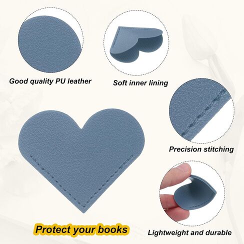 uxcell 6Pcs Leather Heart Bookmarks, Corner Bookmarks Book Marks Page Markers Cute Page Clip for Men Women Teacher Reader Book Lover Writers (Red) in Saudi Arabia