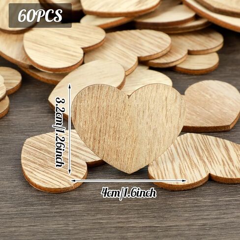 قلوب خشبية للحرف اليدوية ، 60 جهاز كمبيوتر غير مكتمل قلوب خشبية فارغة لكتاب ضيوف الزفاف ، وملاءات خشبية على شكل قلب ، حلي خشبية لعيد عيد الحب ، حفلة عيد ميلاد ، وحراني DIY ، وصنع البطاقات in Kuwait