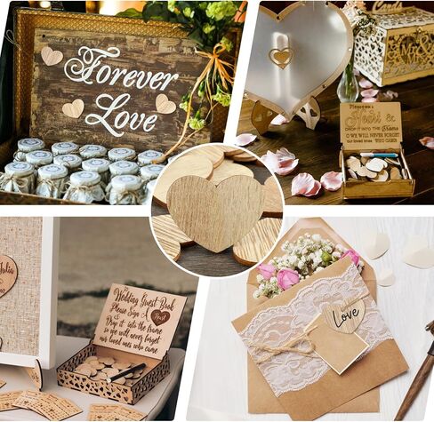 قلوب خشبية للحرف اليدوية ، 60 جهاز كمبيوتر غير مكتمل قلوب خشبية فارغة لكتاب ضيوف الزفاف ، وملاءات خشبية على شكل قلب ، حلي خشبية لعيد عيد الحب ، حفلة عيد ميلاد ، وحراني DIY ، وصنع البطاقات in Kuwait