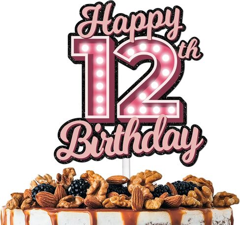 Pink Glitter Happy Birthday 39th Cake Topper Let’s Glow Crazy Party Theme Decoration Supplies Men Women Happy Birthday 39 Anniversary Party Decor Supplies in Kuwait