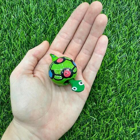 Turtle Mexican Bobbles | Hand Painted Wood | Bulk Turtles | Handmade Decoratives | Party Favors | Collectibles | Bobble Head Animals | Decor (50 Pack) in Saudi Arabia