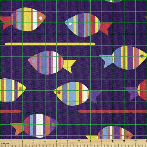 Ambesonne Tyrannosaurus Fabric by The Yard, Video Games Style Digital Featured Wild Dinos Boys Concept, Stretch Knit Fabric for Clothing Sewing and Arts Crafts, 1 Yard, Magenta in Kuwait