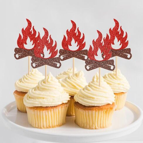 Ercadio 24 PCS Woodland Party Cupcake Topcake تختار أقطار الحفلات الحمراء الحزب in Kuwait