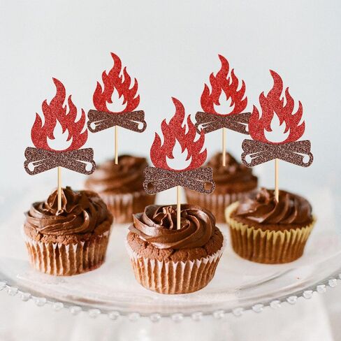 Ercadio 24 PCS Woodland Party Cupcake Topcake تختار أقطار الحفلات الحمراء الحزب in Kuwait