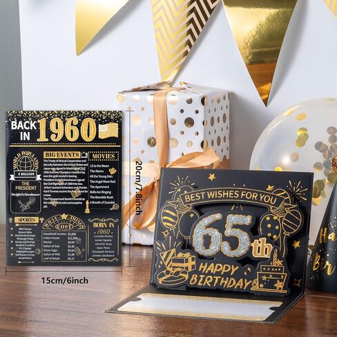 بطاقة عيد ميلاد Homanga 40 ، بطاقة عيد ميلاد ثلاثية الأبعاد للرجال للرجال ، مرة أخرى في عام 1985 بطاقة مع مظروف ، هدايا عيد ميلاد الأربعين للرجال ، النساء ، الزوج ، الزوجة (الذهب الأسود) in Kuwait
